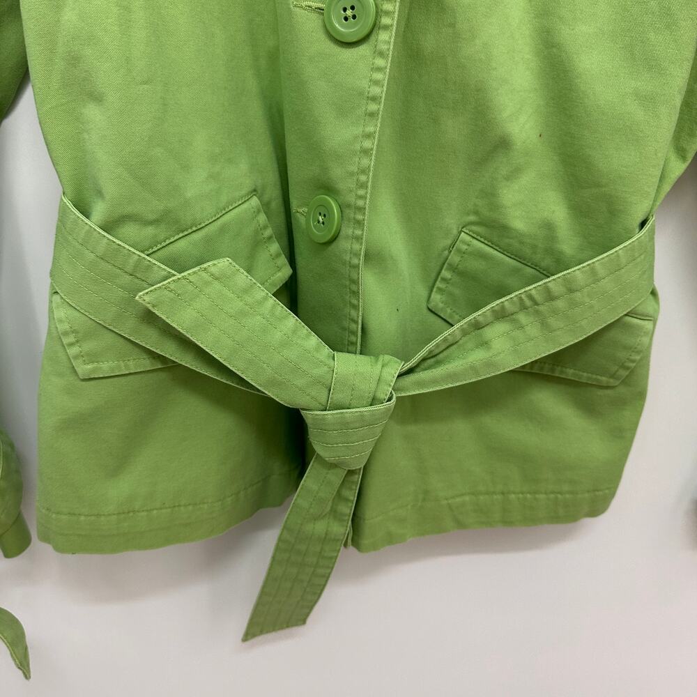 TALBOTS Green Collared Spring Blazer Jacket // 12 Petite - Picture 7 of 9
